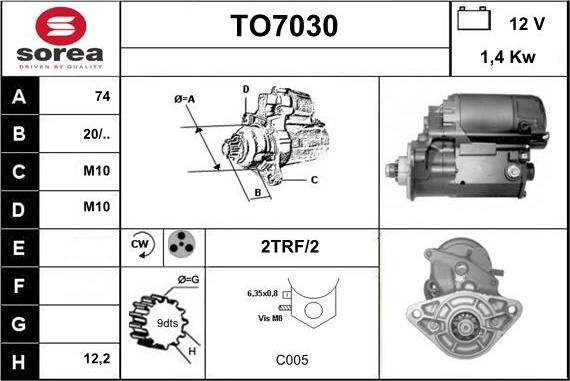 Sera TO7030 - Démarreur cwaw.fr