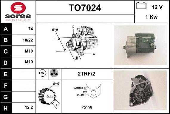 Sera TO7024 - Démarreur cwaw.fr