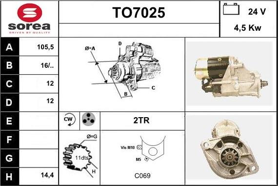 Sera TO7025 - Démarreur cwaw.fr