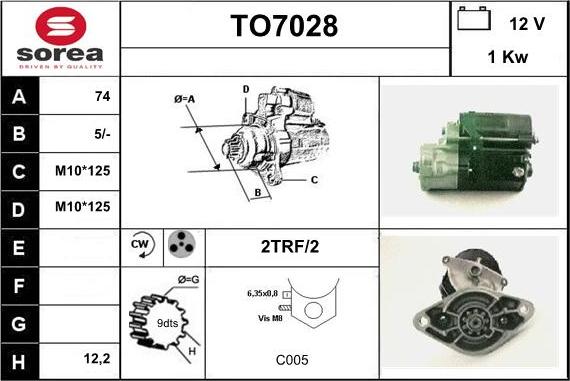 Sera TO7028 - Démarreur cwaw.fr