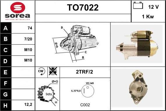 Sera TO7022 - Démarreur cwaw.fr