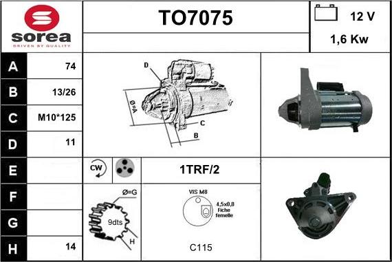 Sera TO7075 - Démarreur cwaw.fr