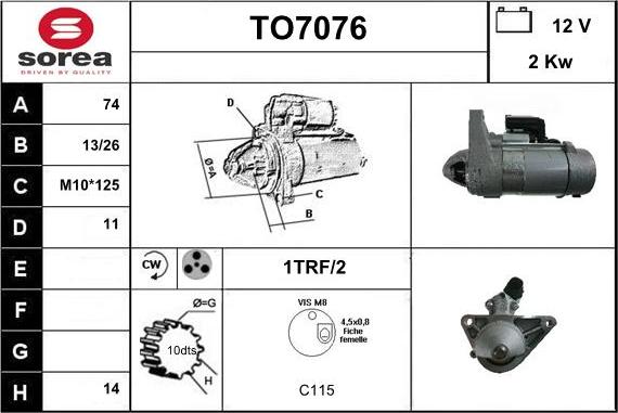 Sera TO7076 - Démarreur cwaw.fr