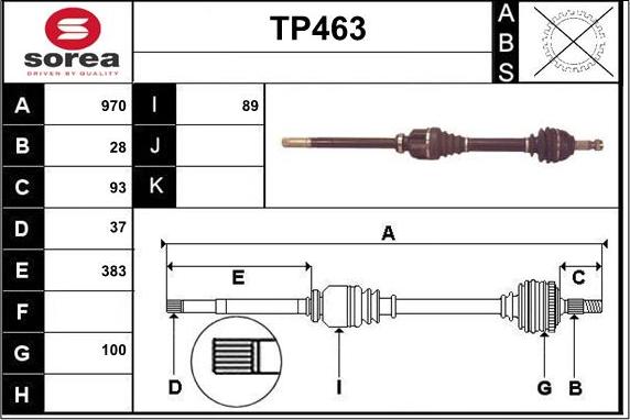 Sera TP463 - Arbre de transmission cwaw.fr