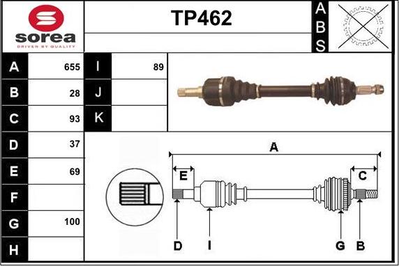 Sera TP462 - Arbre de transmission cwaw.fr