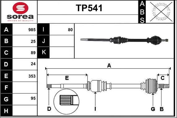 Sera TP541 - Arbre de transmission cwaw.fr