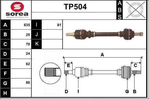 Sera TP504 - Arbre de transmission cwaw.fr