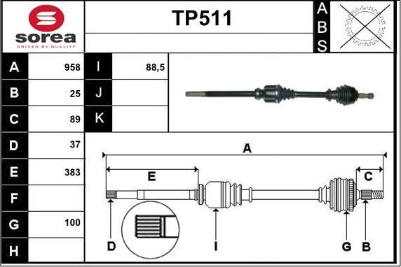 Sera TP511 - Arbre de transmission cwaw.fr