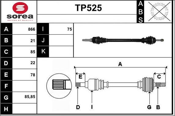 Sera TP525 - Arbre de transmission cwaw.fr