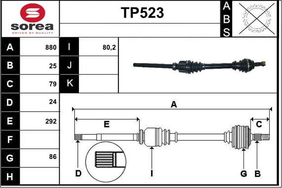 Sera TP523 - Arbre de transmission cwaw.fr