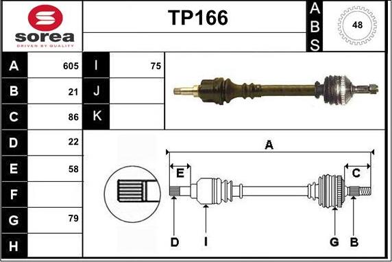 Sera TP166 - Arbre de transmission cwaw.fr