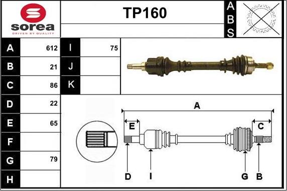 Sera TP160 - Arbre de transmission cwaw.fr