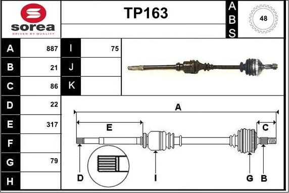 Sera TP163 - Arbre de transmission cwaw.fr