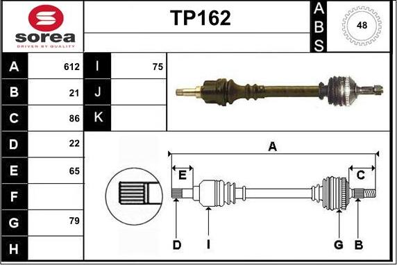 Sera TP162 - Arbre de transmission cwaw.fr