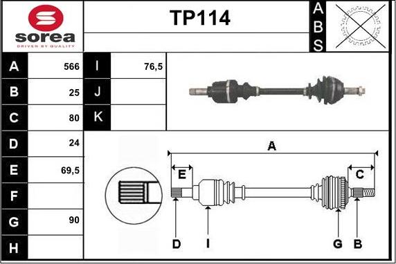 Sera TP114 - Arbre de transmission cwaw.fr