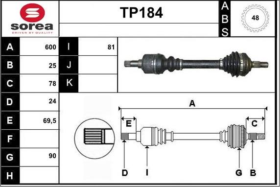 Sera TP184 - Arbre de transmission cwaw.fr