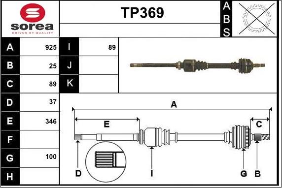 Sera TP369 - Arbre de transmission cwaw.fr