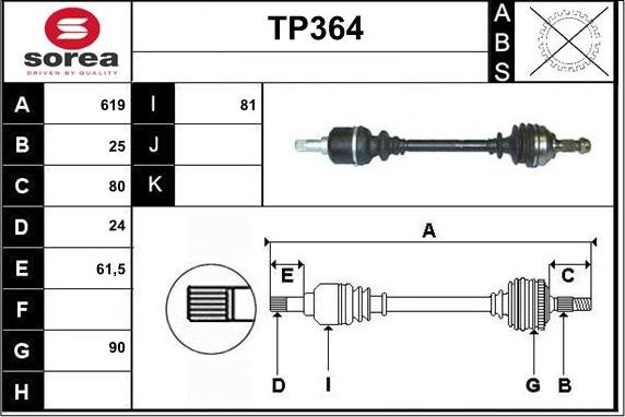 Sera TP364 - Arbre de transmission cwaw.fr