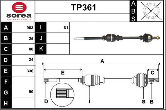 Sera TP361 - Arbre de transmission cwaw.fr