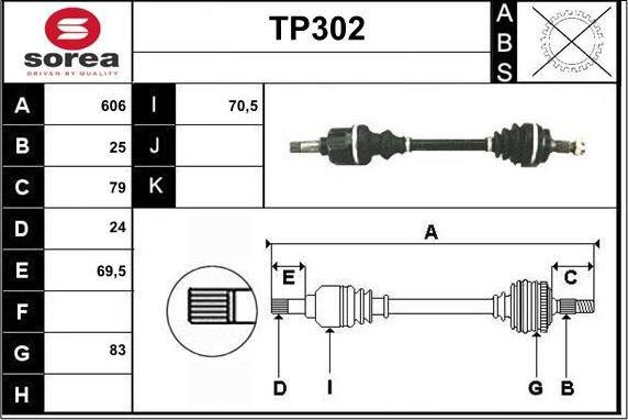 Sera TP302 - Arbre de transmission cwaw.fr