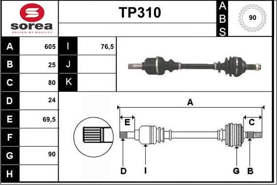 Sera TP310 - Arbre de transmission cwaw.fr