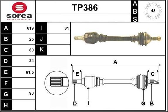 Sera TP386 - Arbre de transmission cwaw.fr