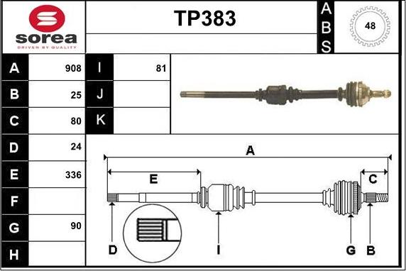 Sera TP383 - Arbre de transmission cwaw.fr