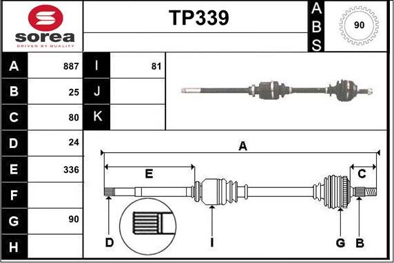 Sera TP339 - Arbre de transmission cwaw.fr