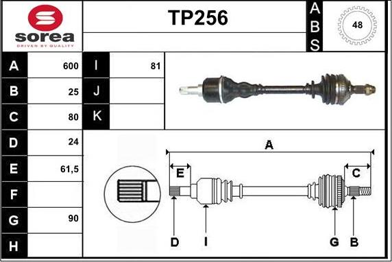 Sera TP256 - Arbre de transmission cwaw.fr