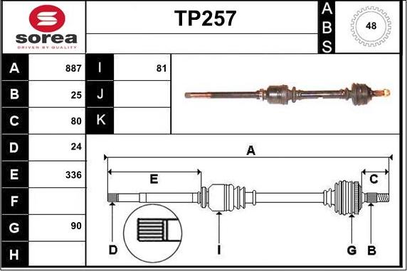 Sera TP257 - Arbre de transmission cwaw.fr