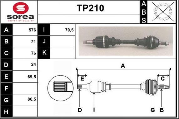 Sera TP210 - Arbre de transmission cwaw.fr