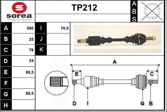 Sera TP212 - Arbre de transmission cwaw.fr