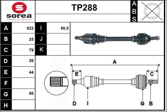 Sera TP288 - Arbre de transmission cwaw.fr