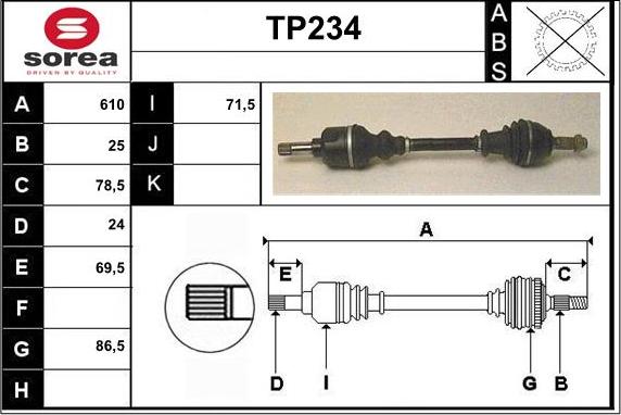 Sera TP234 - Arbre de transmission cwaw.fr