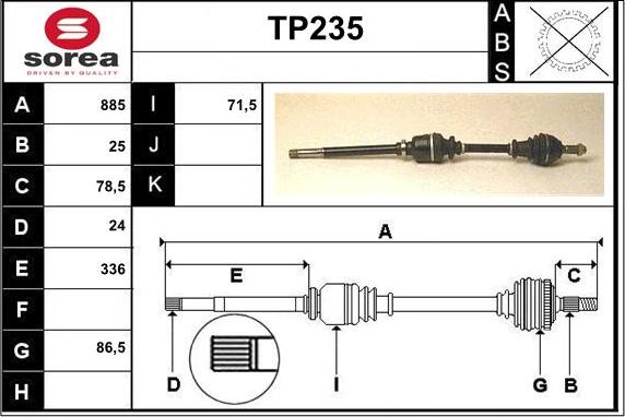 Sera TP235 - Arbre de transmission cwaw.fr