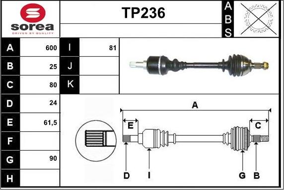 Sera TP236 - Arbre de transmission cwaw.fr