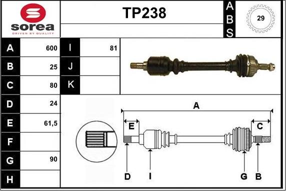 Sera TP238 - Arbre de transmission cwaw.fr