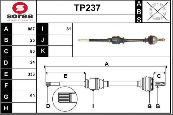 Sera TP237 - Arbre de transmission cwaw.fr