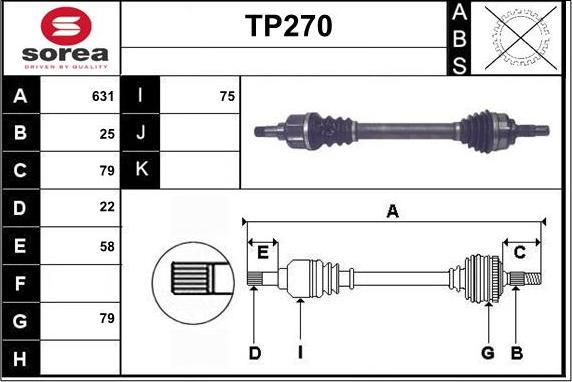 Sera TP270 - Arbre de transmission cwaw.fr