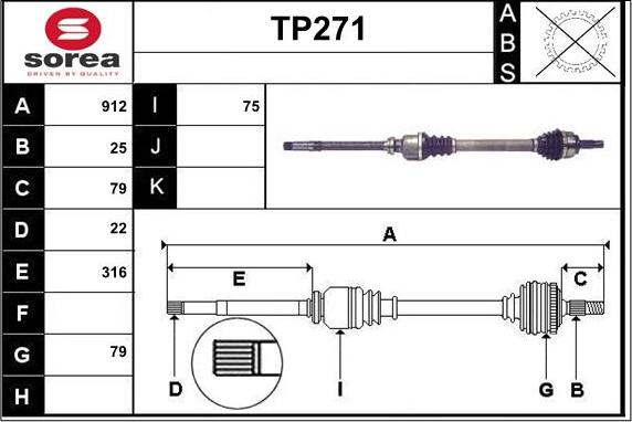 Sera TP271 - Arbre de transmission cwaw.fr