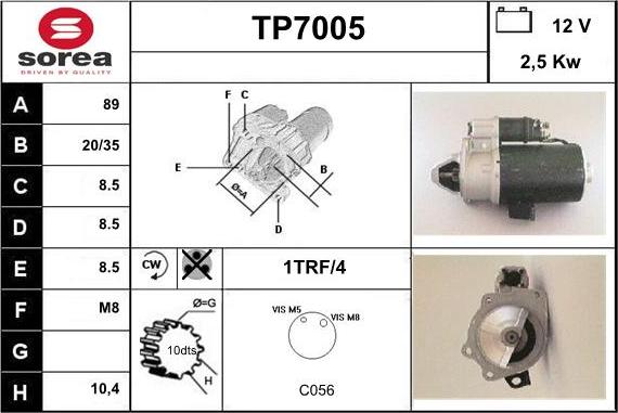 Sera TP7005 - Démarreur cwaw.fr