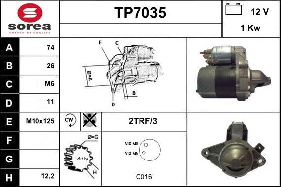 Sera TP7035 - Démarreur cwaw.fr