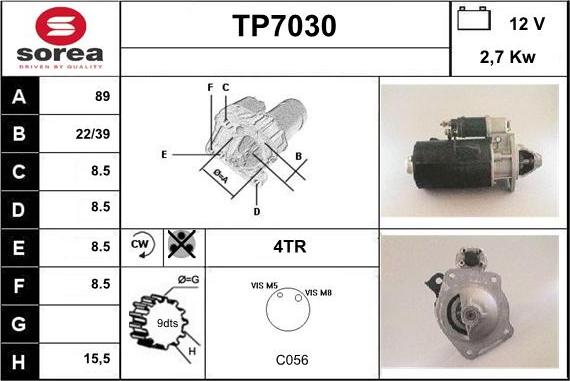 Sera TP7030 - Démarreur cwaw.fr