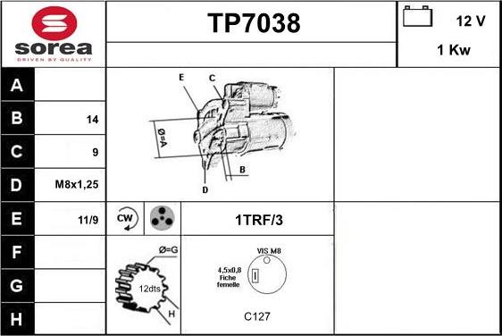 Sera TP7038 - Démarreur cwaw.fr