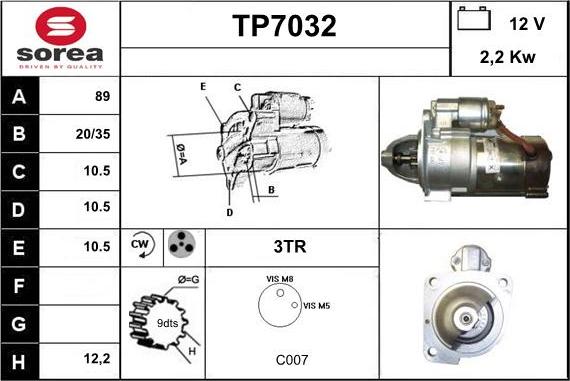 Sera TP7032 - Démarreur cwaw.fr