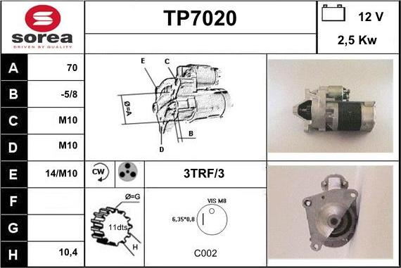 Sera TP7020 - Démarreur cwaw.fr