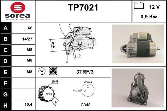 Sera TP7021 - Démarreur cwaw.fr