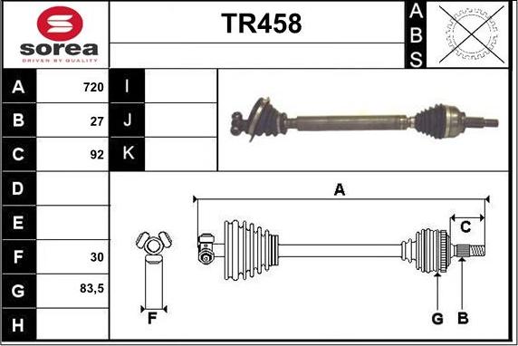 Sera TR458 - Arbre de transmission cwaw.fr