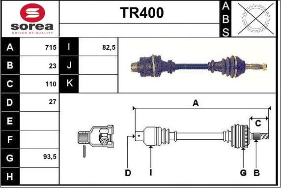 Sera TR400 - Arbre de transmission cwaw.fr