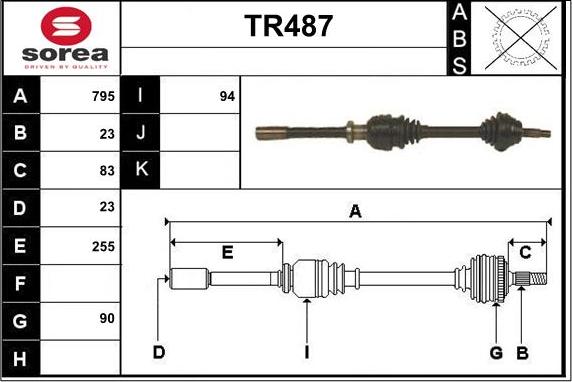 Sera TR487 - Arbre de transmission cwaw.fr